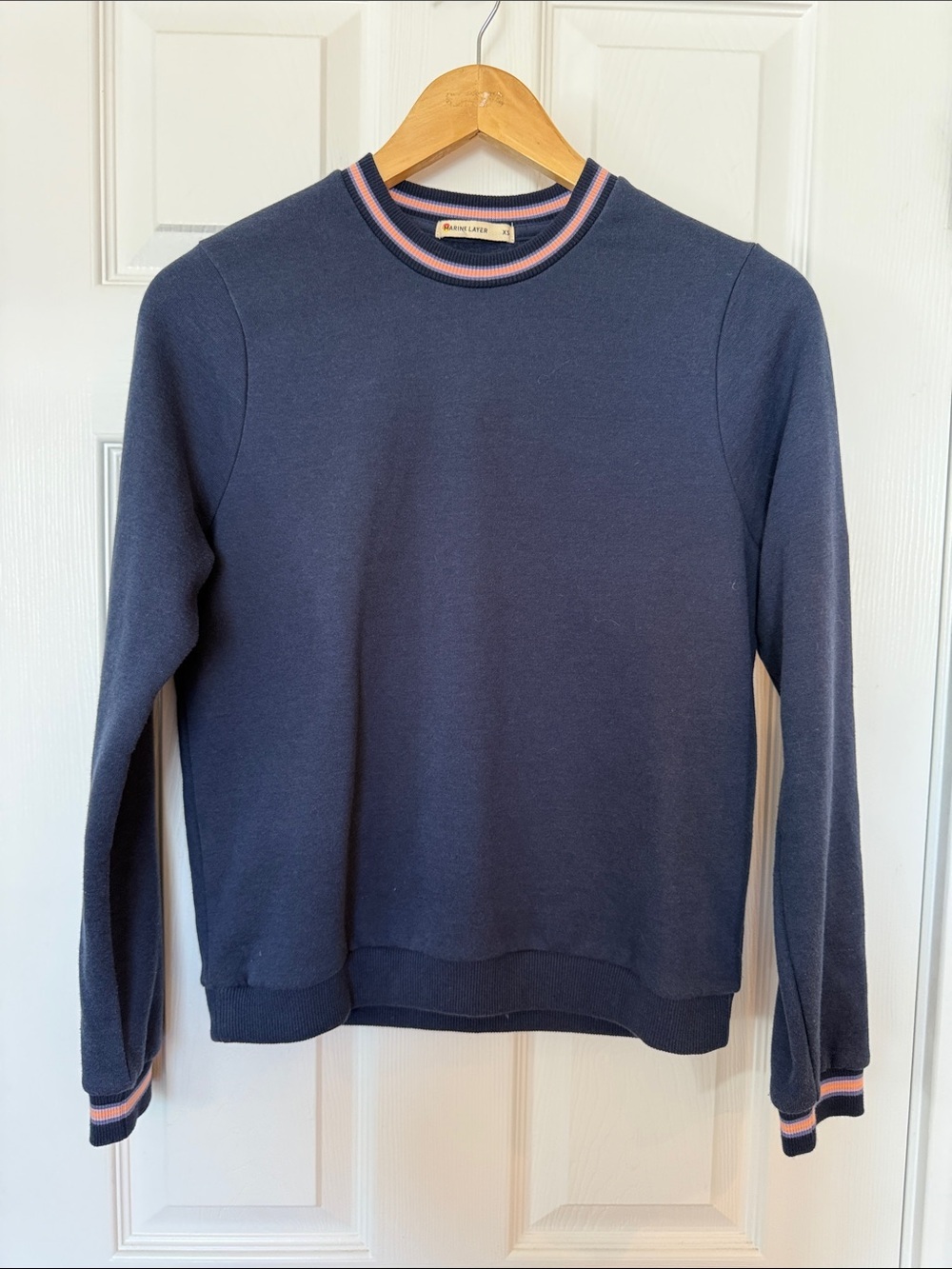 Marine Layer Crewneck Sweater with Contrast Trim - Women XS